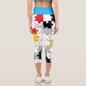 Modernes Puzzleteil in Mondrian - Hauptfarben Capri Leggings (Rückseite)