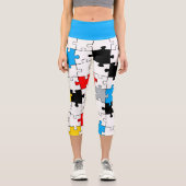Modernes Puzzleteil in Mondrian - Hauptfarben Capri Leggings (Vorderseite)