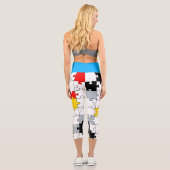 Modernes Puzzleteil in Mondrian - Hauptfarben Capri Leggings (Rückseite)