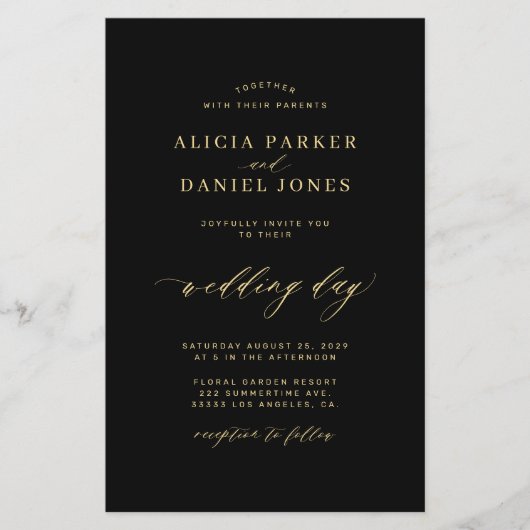 Modernes QR Code 4 Foto in einer Hochzeit Flyer (Vorne)