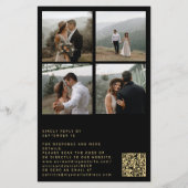 Modernes QR Code 4 Foto in einer Hochzeit Flyer (Hinten)