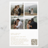 Modernes QR Code 4 Foto in einer Hochzeit Flyer (Hinten)