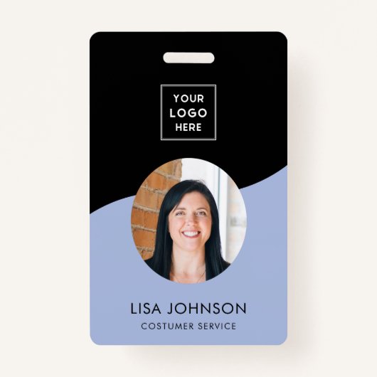 Modernes QR Code Abzeichen für minimales Schwarzes Ausweis (Vorderseite)