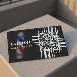 Modernes QR Code Barber Customizable Card Design Visitenkarte