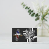 Modernes QR Code Barber Customizable Card Design Visitenkarte (Stehend Vorderseite)