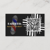 Modernes QR Code Barber Customizable Card Design Visitenkarte (Vorderseite)