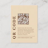 Modernes QR Code Beige Wedding Details Foto Begleitkarte (Vorderseite)