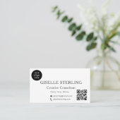 Modernes QR-Code-Berufliches Logo-Foto Visitenkarte (Stehend Vorderseite)