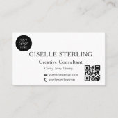 Modernes QR-Code-Berufliches Logo-Foto Visitenkarte (Vorderseite)