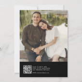 Modernes QR Code Black Foto Einladung Hochzeit (Rückseite)
