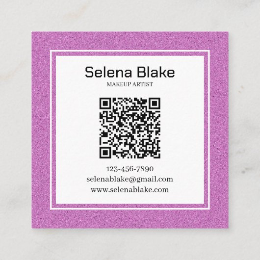 Modernes QR Code Design - elegant und Minimalistis Quadratische Visitenkarte (Rückseite)