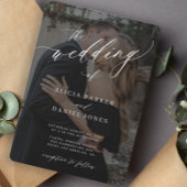 Modernes QR CODE-Drehbuch 2 Fotos Hochzeit Einladung