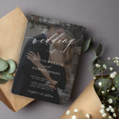 Modernes QR CODE-Drehbuch 2 Fotos Hochzeit Einladung