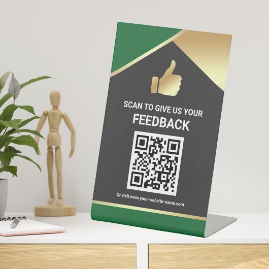 Modernes QR Code Feedback-Tabellenzeichen Sockelschild