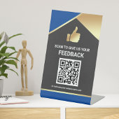 Modernes QR Code Feedback-Tabellenzeichen Sockelschild