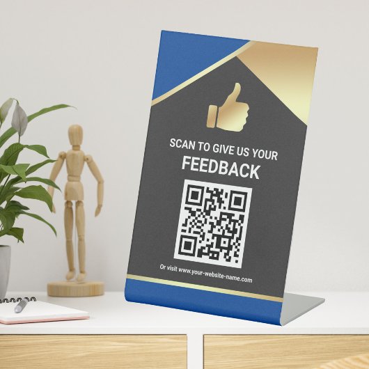 Modernes QR Code Feedback-Tabellenzeichen Sockelschild