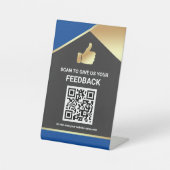 Modernes QR Code Feedback-Tabellenzeichen Sockelschild (Vorderseite)