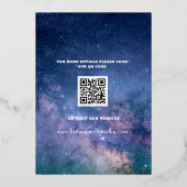 Modernes QR Code Foto Celestial Galaxy Hochzeit Folieneinladung (Rückseite)
