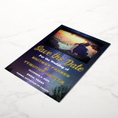 Modernes QR Code Foto Celestial Galaxy Wedding Foi Folieneinladung (Gedreht)