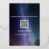 Modernes QR Code Foto Celestial Galaxy Wedding Foi Folieneinladung (Rückseite)