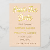 Modernes QR Code Foto Champagne Script Wedding Foi Folieneinladung (Vorderseite)