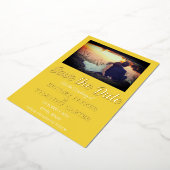 Modernes QR Code Foto Gelbe HochzeitGold Foil Folieneinladung (Gedreht)
