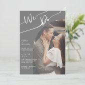 Modernes QR Code Foto Hochzeitseinladung Einladung (Stehend Vorderseite)