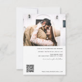 Modernes QR Code Foto Hochzeitseinladung Einladung (Rückseite)