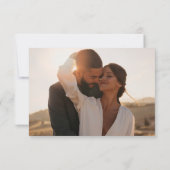 Modernes QR Code Foto Minimalistisch Navy Blue RSVP Karte (Rückseite)