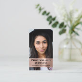 Modernes QR Code Foto Rose Gold Visitenkarte (Stehend Vorderseite)