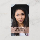 Modernes QR Code Foto Rose Gold Visitenkarte (Vorderseite)