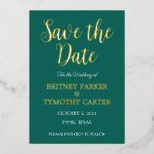 Modernes QR Code Foto Skript Smarald Green Wedding Folieneinladung (Vorderseite)