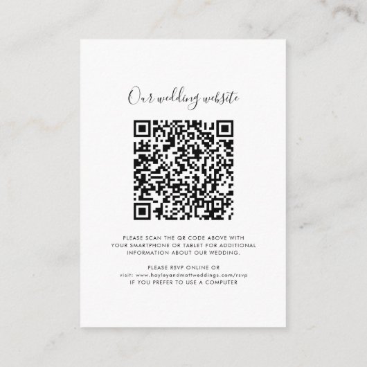 Modernes QR Code Foto UAWG Wedding Save the Date Begleitkarte (Rückseite)