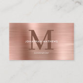 Modernes QR-Code gepinselte metallische Rose Gold Visitenkarte (Vorderseite)