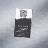 Modernes QR-Code-Geschäft für Schwarz-Weiß-Fotogra Magnetische Visitenkarte (Beispiel)