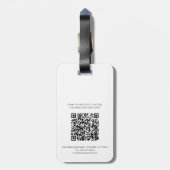 Modernes QR-Code-Geschäftslogo Minimalistisch Gepäckanhänger (Rückseite vertikal)