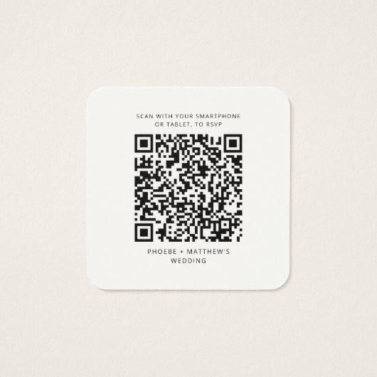 Modernes QR Code Greenery UAWG Wedding Enclosure (Rückseite)
