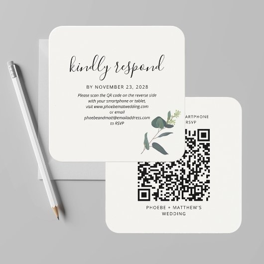 Modernes QR Code Greenery UAWG Wedding Enclosure