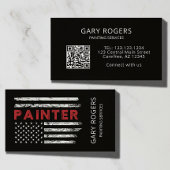 Modernes QR Code Maler amerikanisches Flag Visitenkarte