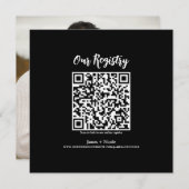 Modernes QR Code Scannable Wedding Registry Einladung (Vorne/Hinten)