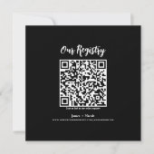 Modernes QR Code Scannable Wedding Registry Einladung (Vorderseite)