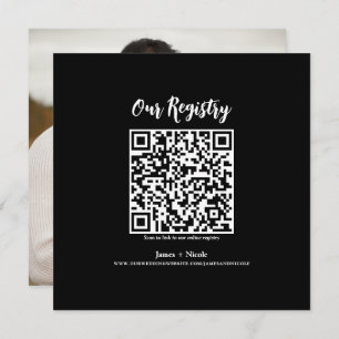 Modernes QR Code Scannable Wedding Registry Einladung