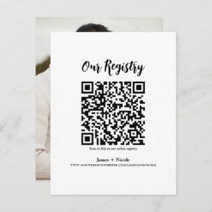 Modernes QR Code Scannable Wedding Registry Einladung