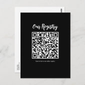 Modernes QR Code Scannable Wedding Registry Postkarte (Vorne/Hinten)