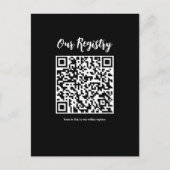 Modernes QR Code Scannable Wedding Registry Postkarte (Vorderseite)