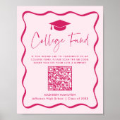 Modernes QR-Code-Schild für den Abschluss des Pink Poster (Vorne)