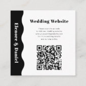 Modernes QR-Code Schwarz-weiß-Side-Wave-Foto Hochz Begleitkarte (Vorderseite)