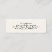 Modernes QR Code Signature Script Cream Mini Visitenkarte (Rückseite)