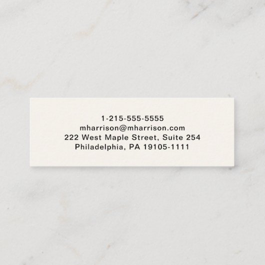 Modernes QR Code Signature Script Cream Mini Visitenkarte (Rückseite)