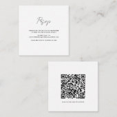 Modernes QR-Code Skript Hochzeit RSVP Begleitkarte (Vorne/Hinten)
